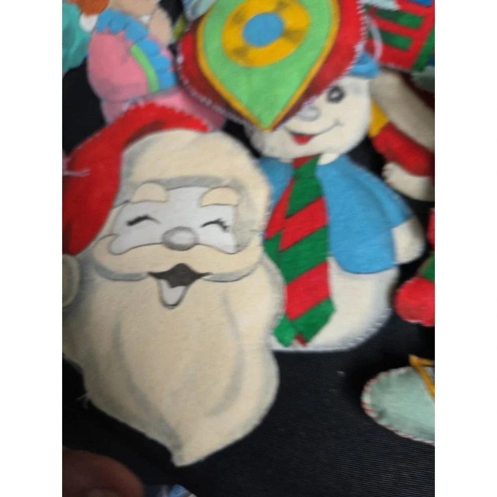 Vintage Lot of Handmade Felt Christmas Die Cuts Patches ornaments decals Craft